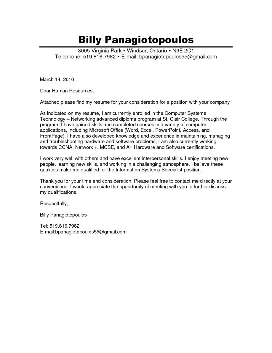 41943 cover letter achievements