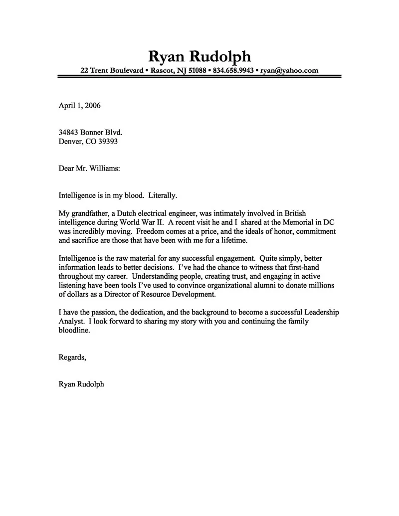 41943 cover letter elements