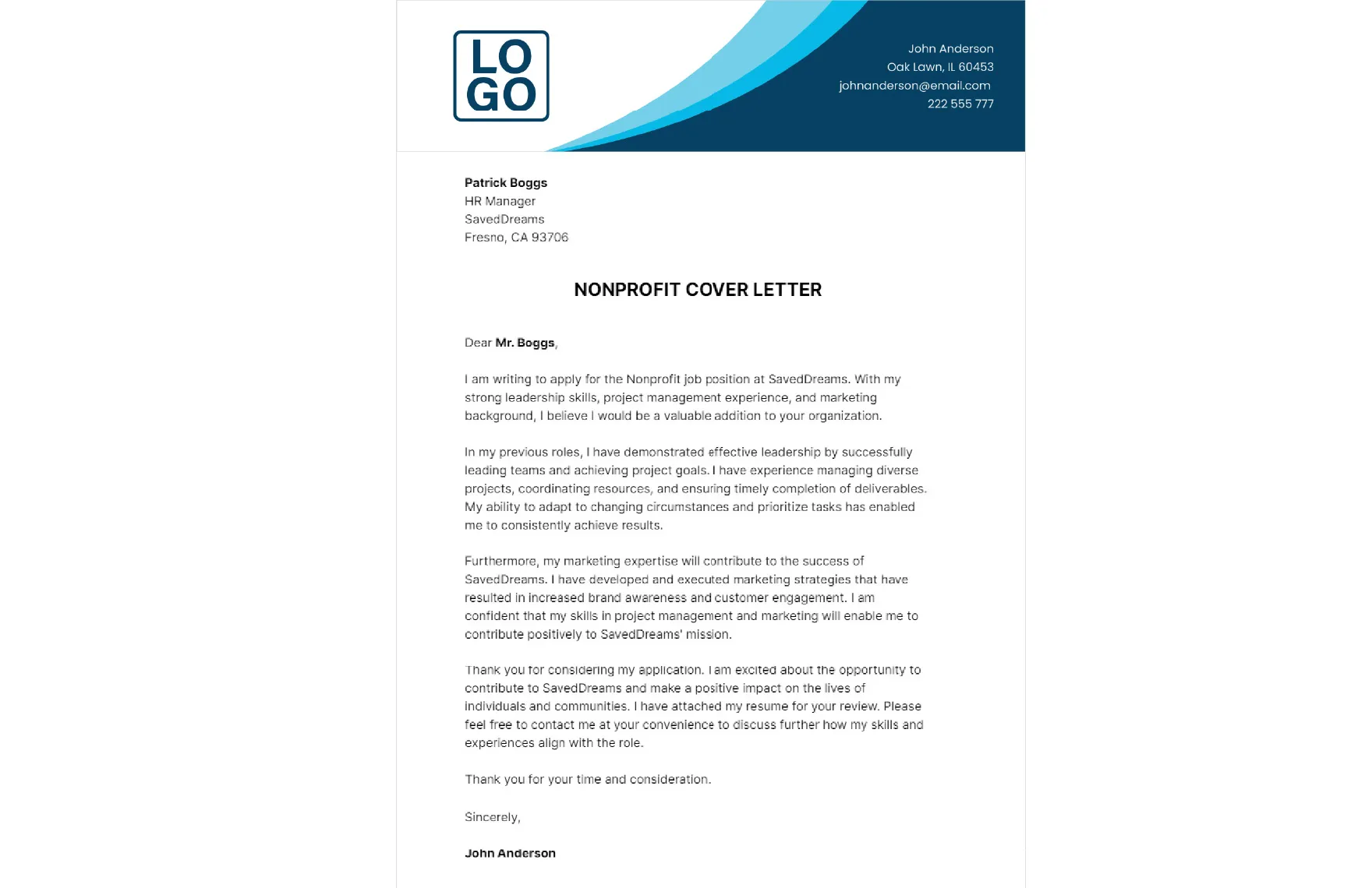 41944 cover letter formatting
