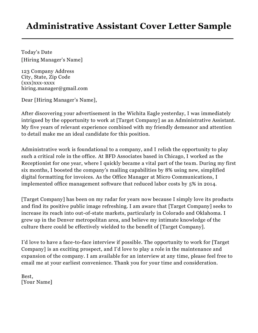 41949 admin job cover letter example skills