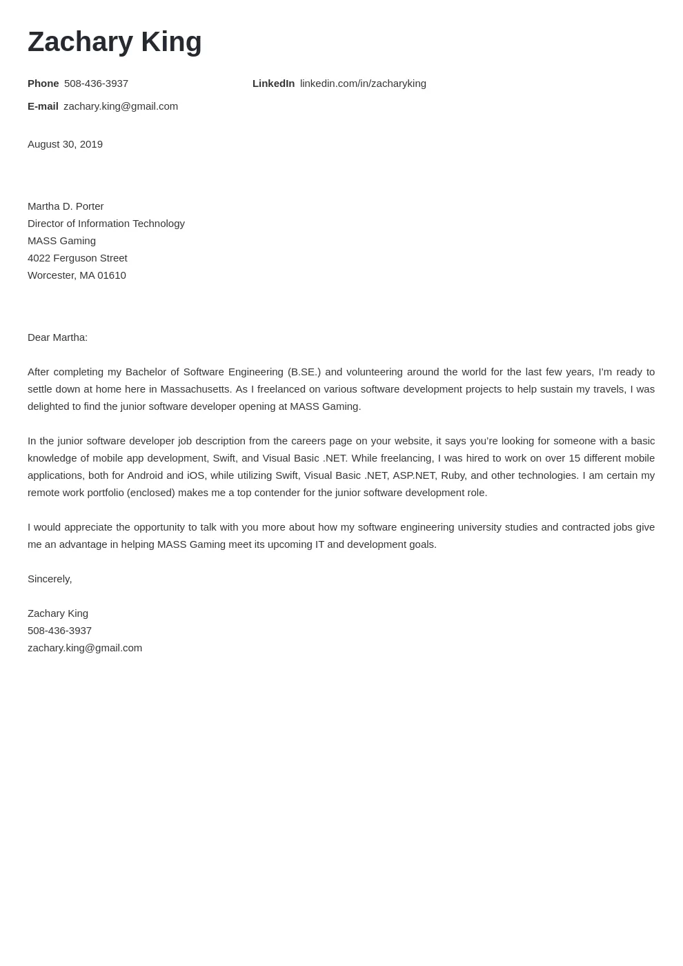 41957 cover letter elements