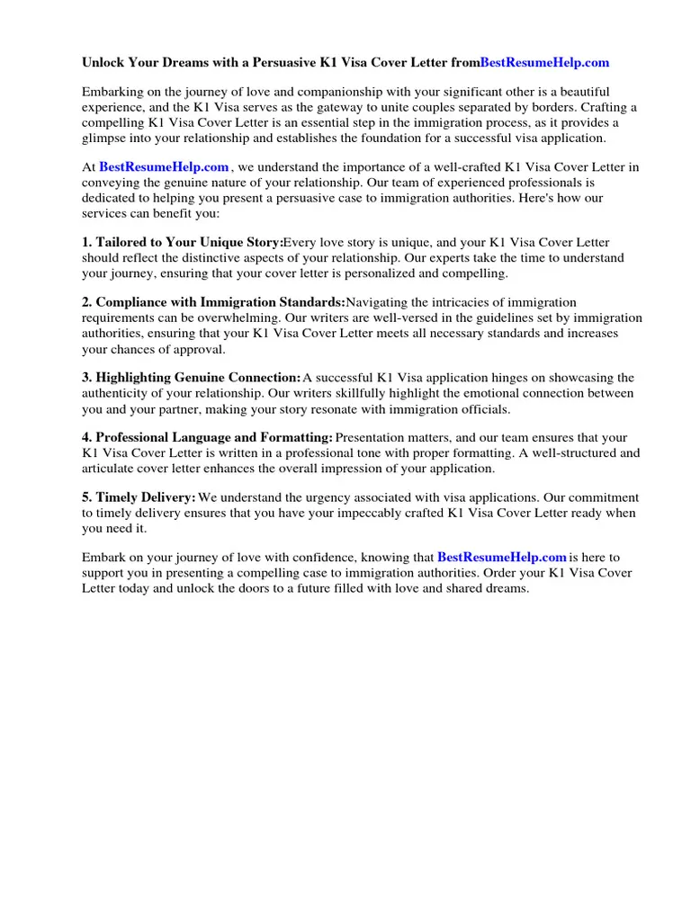 41958 k1 visa cover letter header