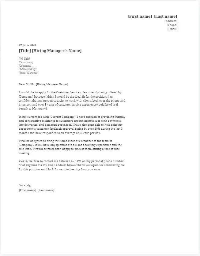 41962 cover letter importance